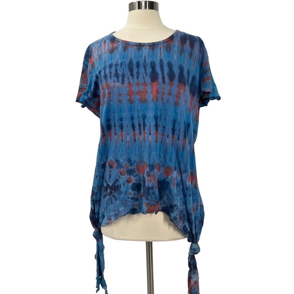 INDIA BOUTIQUE Hippie Tie Dye Blue Red Top ONE SIZE